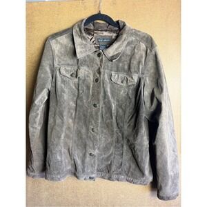 For Joseph Brown 100% Suede Leather Trucker Jacket Womens XL